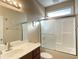 Bathroom featuring a vanity, mirror and shower with glass doors at 348 Basswood Ct., Conway, SC 29526