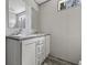 Double sink bathroom featuring modern vanity and wood-look floors at 3768 Green Sea Rd., Green Sea, SC 29545