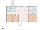 Home layout featuring two bedrooms, a centrally located kitchen, and a spacious living area at 3768 Green Sea Rd., Green Sea, SC 29545