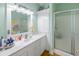 Bathroom featuring a white vanity, shower, and decorative nautical accents at 3926 Flagg St., Murrells Inlet, SC 29576