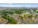 An aerial shot showcasing this neighborhood's lush landscaping, swimming pool and ocean views at 503 20Th Ave. N # 55B, North Myrtle Beach, SC 29582