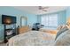 Bedroom with twin beds, a rattan dresser, and a ceiling fan at 503 20Th Ave. N # 55B, North Myrtle Beach, SC 29582