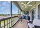 Spacious screened-in patio perfect for relaxing with outdoor seating and green views at 510 Fairwood Lakes Dr. # 923G, Myrtle Beach, SC 29588