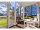 Enclosed sunroom, offering views of well manicured lawns and neighboring building at 5822 Longwood Dr. # 104, Murrells Inlet, SC 29576