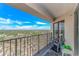 This balcony has seating with views of the city and the ocean at 5905 S Kings Hwy. # 1816 Rt, Myrtle Beach, SC 29575