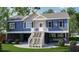 Charming raised beach house with front staircase, covered parking, and classic coastal style at 8204 S Highway 905, Longs, SC 29568