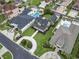Aerial view of home with pool, surrounded by lush landscaping in a desirable neighborhood at 853 Bluffview Dr., Myrtle Beach, SC 29579