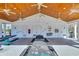 Spacious pavilion interior with picnic tables, multiple ceiling fans, and convenient amenities at 933 Wild Leaf Loop, Conway, SC 29526