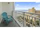 Relax on this balcony with ocean views and comfortable seating to enjoy the outdoors at 1207 S Ocean Blvd. # 51001, Myrtle Beach, SC 29577