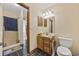 Cozy bathroom with a vanity, toilet, and shower, designed for functionality at 1342 Highway 90, Conway, SC 29526