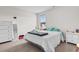 Bedroom features a window with blinds and two white nightstands at 1560 Swing Bridge Way, Myrtle Beach, SC 29588