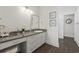 Elegant bathroom with granite countertops, a makeup vanity, and modern fixtures at 204 33Rd Ave. N, North Myrtle Beach, SC 29582
