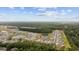 Aerial view of a residential neighborhood with pond and wooded area, showcasing community layout at 205 Longside Ct., Little River, SC 29566