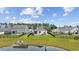 A lush backyard with a pond view, perfect for relaxing and enjoying the outdoors at 205 Longside Ct., Little River, SC 29566