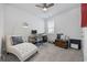 Bedroom featuring a chaise lounge, ceiling fan and modern desk at 205 Longside Ct., Little River, SC 29566