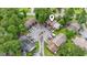 Aerial view of townhome complex with parking lot surrounded by lush green trees at 218 Waccamaw Village Dr. # 218, Myrtle Beach, SC 29579