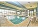 Beautiful indoor swimming pool with large windows and ample seating at 2310 N Ocean Blvd. # 1107, Myrtle Beach, SC 29577