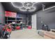 Modern garage with black walls and custom lighting at 238 Christiana Ln. # C, Myrtle Beach, SC 29579