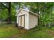 Outdoor shed with double doors for extra storage at 238 Stonebrook Dr., Myrtle Beach, SC 29588