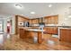 Spacious kitchen with an island, stainless steel appliances, and hardwood floors at 263 Walden Lake Rd., Conway, SC 29526