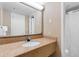 Granite countertop bathroom with large mirror and well-lit vanity space at 3000 N Ocean Blvd. # 333, Myrtle Beach, SC 29577