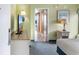 Bedroom view showing flat screen television and entry to main living area at 3000 N Ocean Blvd. # 333, Myrtle Beach, SC 29577