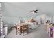 Bright bedroom with vaulted ceiling, ceiling fan, carpet, desk, and bed at 5149 Morning Frost Pl., Myrtle Beach, SC 29579