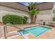 Relaxing hot tub area features a convenient handrail and a landscaped surround at 5601 N Ocean Blvd. # C-314, Myrtle Beach, SC 29577