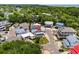 Aerial view of a quaint beach community with well-maintained properties and lush trees at 6001 -6010 S Kings Highway, Myrtle Beach, SC 29575