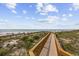 Scenic wooden boardwalk winding through dunes to a beach with ocean views at 601 Retreat Beach Circle # 213, Pawleys Island, SC 29585