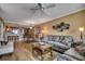 Spacious open floor plan featuring living room, dining area, and kitchen with bar seating at 603 S Ocean Blvd. # 1205, North Myrtle Beach, SC 29582
