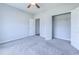 This bedroom has neutral walls, carpet floors, and a closet for storage at 617 Chiswick Dr., Conway, SC 29526