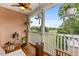 Relaxing covered back porch with view of golf course at 639 Waterway Village Blvd # 14-I, Myrtle Beach, SC 29579