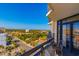 Balcony view of the city streets, skyline and palm trees from a high rise condominium at 7100 N Ocean Blvd. # 1421, Myrtle Beach, SC 29572