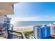 Balcony view showcases the stunning ocean and beach scenery; a perfect spot to relax and unwind at 7100 N Ocean Blvd. # 1421, Myrtle Beach, SC 29572