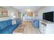 Comfortable living area with stylish furniture, dining space, and large-screen TV for entertainment at 7100 N Ocean Blvd. # 1421, Myrtle Beach, SC 29572