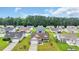 A neighborhood with well-maintained lawns, various home styles, and lush tree coverage in the background at 716 Weston Dr., Conway, SC 29526