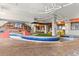 Indoor water feature with tile work, seating, and stairs at 7200 N Ocean Blvd. # 553, Myrtle Beach, SC 29572