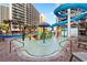Water park area with colorful water features and a slide at 7200 N Ocean Blvd. # 553, Myrtle Beach, SC 29572