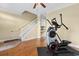 Bonus room featuring an exercise machine with hardwood floors and ceiling fan at 788 Gabreski Ln. # B4, Myrtle Beach, SC 29577