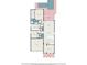 Detailed floor plan showing layout with primary bedroom, kitchen, living room, baths, garage, pool, and patio at 981 Mourning Dove Dr., Myrtle Beach, SC 29577