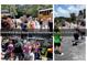 Photo showing parents and children at a neighborhood bus stop enjoying water guns at 1227 Cypress Shadow Ct., Murrells Inlet, SC 29576