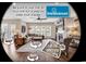 3D tour showing the fireplace, furniture, and layout of the living room at 1227 Cypress Shadow Ct., Murrells Inlet, SC 29576