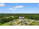 An aerial view shows the home's location in a peaceful community surrounded by lush greenery at 177 Baylee Circle, Galivants Ferry, SC 29544