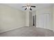 Neutral bedroom with a ceiling fan and a bi-fold closet door at 2241 Waterview Dr. # 514, North Myrtle Beach, SC 29582