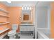 Bright bathroom featuring a single sink vanity and shower at 2801 S Ocean Blvd. # 835, North Myrtle Beach, SC 29582