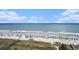 Stunning aerial view of the oceanfront beach from a high-rise condo balcony at 300 N Ocean Blvd. # 723, North Myrtle Beach, SC 29582