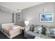 Bedroom area featuring comfortable sleeping and living area with great decor at 300 N Ocean Blvd. # 723, North Myrtle Beach, SC 29582