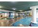A cozy indoor pool with water features and a safe shallow end for younger guests at 300 N Ocean Blvd. # 723, North Myrtle Beach, SC 29582