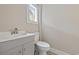 Comfortable half bath showcasing a toilet and vanity with modern fixtures at 3202 Inland St., North Myrtle Beach, SC 29582